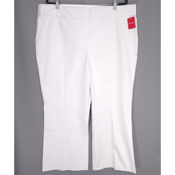 SPANX New Women's 3X Classic White Stretch Pull-on Kick Flare Crop Pants 20373R - Picture 3 of 13